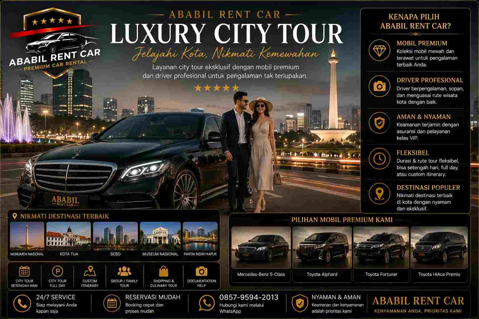 sewa mobil mewah untuk luxury city tour jogja